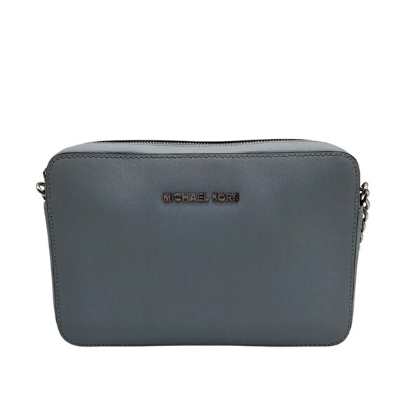 Michael Kors Jet Set Sky Blue East West Saffiano Leather Crossbody - Picture 1 of 10